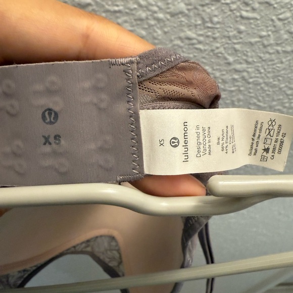 LULULEMON shadow mesh bra leaf lunar rock misty shell size XS - Picture 4 of 4